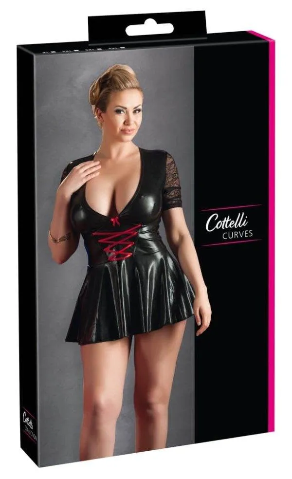 27152011051_verp Cottelli CURVES - Party-Minikleid mit Schnürung und Spitze 2XL
