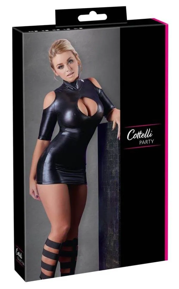 27157751021_verp Cottelli PARTY - Schulterfreies Wetlook-Kleid XL