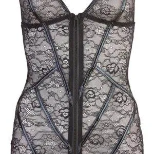 Cottelli LINGERIE - Spitzenkleid mit Wetlook-Streifen S Cottelli LINGERIE - Spitzenkleid mit Wetlook-Streifen S – Bild 5