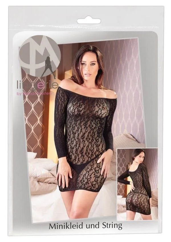 27173011101_verp Mandy Mystery Lingerie - Netzkleid Leopard - Inklusive String S-L