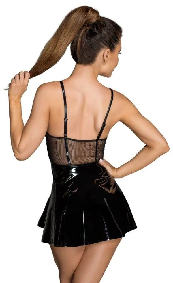 Noir Semitransparentes Bustierkleid mit Stickereien M Noir Semitransparentes Bustierkleid mit Stickereien M