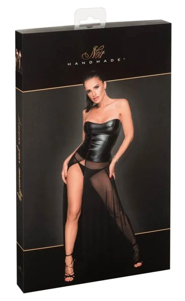 27177191021_verp Noir Powerwetlook Kleid mit Powernet XL