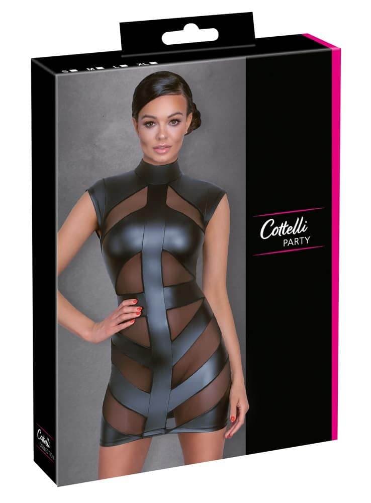 Damen Overall Erotik Cottelli PARTY Wetlook-Overall Mit Schnürung