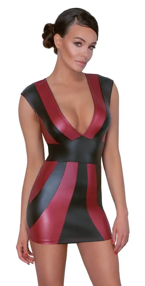 Cottelli PARTY - Streifen-Mattlook Kleid Rot/Schwarz S