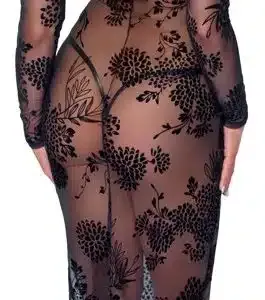 Noir Flockprint Langarm-Kleid in Powernet S Noir Flockprint Langarm-Kleid in Powernet S – Bild 5