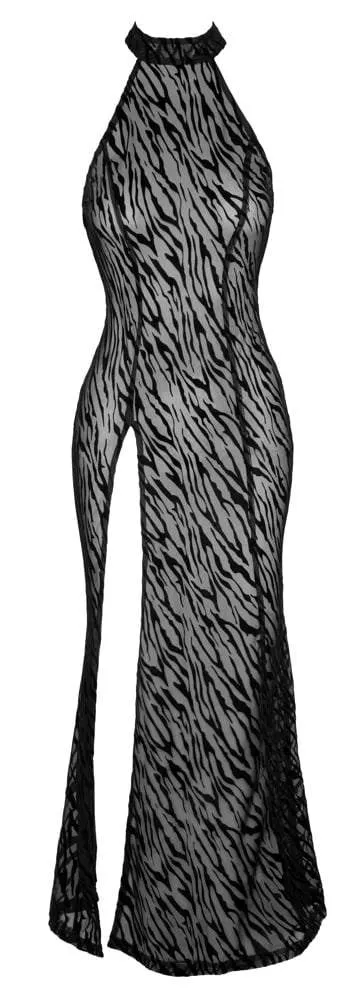 Noir Powernet-Kleid mit Tigerprint M Noir Powernet-Kleid mit Tigerprint M