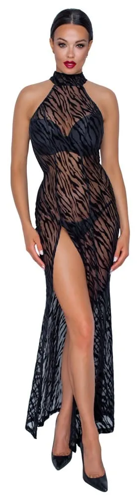 Noir Powernet-Kleid mit Tigerprint M Noir Powernet-Kleid mit Tigerprint M