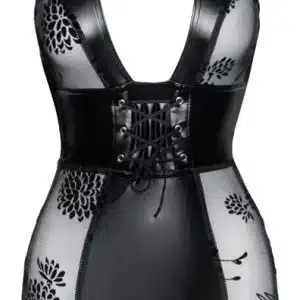 Noir Enges Neckholder-Kleid mit Materialmix M Noir Enges Neckholder-Kleid mit Materialmix M – Bild 5