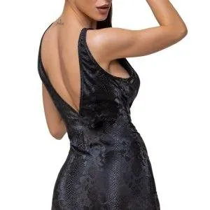 Cottelli PARTY - Schlangenhaut-Kleid Schwarz/Grau XL Cottelli PARTY - Schlangenhaut-Kleid Schwarz/Grau XL – Bild 5