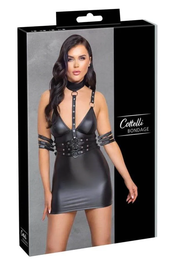 27181891021_verp Cottelli BONDAGE - Mattlook Kleid mit Fesselriemen M