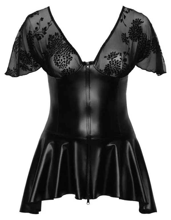 Noir Corsagen-Kleid, Powerwetlook, Reißverschluss 3XL Noir Corsagen-Kleid, Powerwetlook, Reißverschluss 3XL