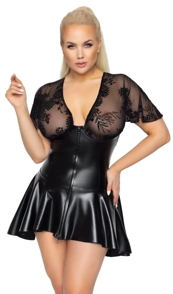 Noir Corsagen-Kleid, Powerwetlook, Reißverschluss 3XL Noir Corsagen-Kleid, Powerwetlook, Reißverschluss 3XL