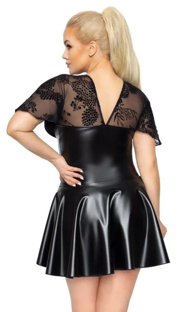 Noir Corsagen-Kleid, Powerwetlook, Reißverschluss 3XL Noir Corsagen-Kleid, Powerwetlook, Reißverschluss 3XL