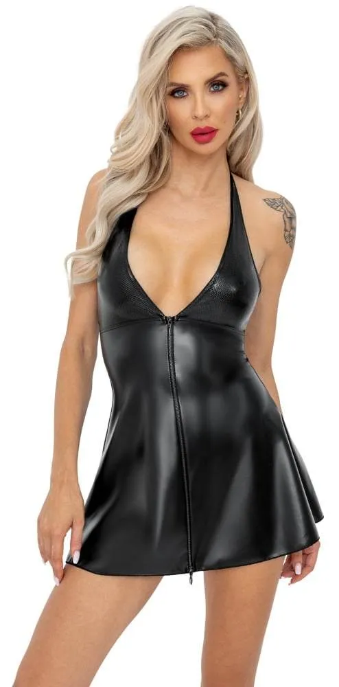 Noir Ausgestelltes Kleid - Exklusiver Style im edlen Material-Mix XL Noir Ausgestelltes Kleid - Exklusiver Style im edlen Material-Mix XL
