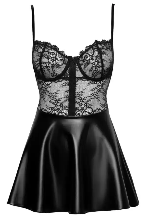 Noir Exklusives Spitzenkleid - Edler Material-Mix S Noir Exklusives Spitzenkleid - Edler Material-Mix S