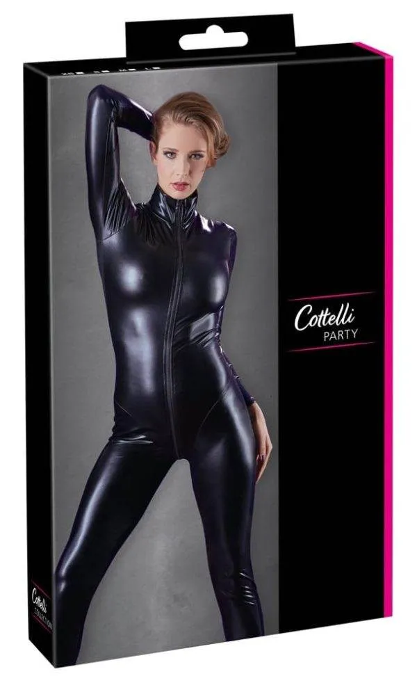 27303321011_verp Cottelli PARTY - Glänzender Overall mit Reißverschluss bis über den Po S