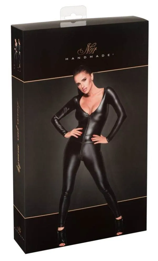 27305371021_verp Noir Powerwetlook Overall mit 2-Wege-Reißverschluss M