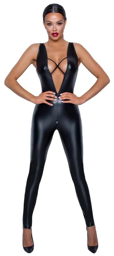 Noir Ärmelloser Powerwetlook Overall S Noir Ärmelloser Powerwetlook Overall S