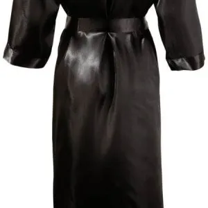 Cottelli LINGERIE: Langer schwarzer Kimono aus glänzendem Satin 2XL/3XL Cottelli LINGERIE: Langer schwarzer Kimono aus glänzendem Satin 2XL/3XL – Bild 5