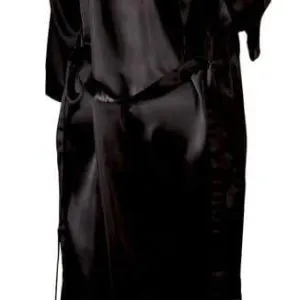 Cottelli LINGERIE: Langer schwarzer Kimono aus glänzendem Satin 2XL/3XL Cottelli LINGERIE: Langer schwarzer Kimono aus glänzendem Satin 2XL/3XL – Bild 3
