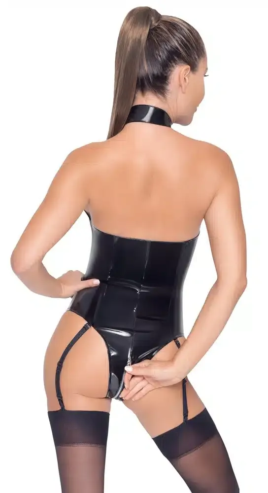 Black Level Lack Body mit abnehmbaren Strapsen S Black Level Lack Body mit abnehmbaren Strapsen S