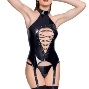 Black Level Lack Strapshemd und String - Provokanter Glanz-Style S Black Level Lack Strapshemd und String - Provokanter Glanz-Style S – Bild 3