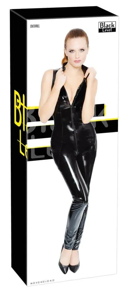 28506481012_verp Black Level Lack Overall - Ärmellos, 2-Wege-Reißverschluss, figurnah XS