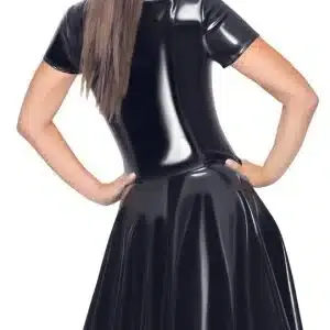Black Level Lackkleid Zip L - Halbarm-Kleid aus Lack mit Vokuhila-Rock und Metall-Reißverschluss XL Black Level Lackkleid Zip L - Halbarm-Kleid aus Lack mit Vokuhila-Rock und Metall-Reißverschluss XL – Bild 4