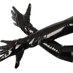 Black Level - Lange Lack Handschuhe mit Stretch-Einsätzen XL Black Level - Lange Lack Handschuhe mit Stretch-Einsätzen XL – Bild 3