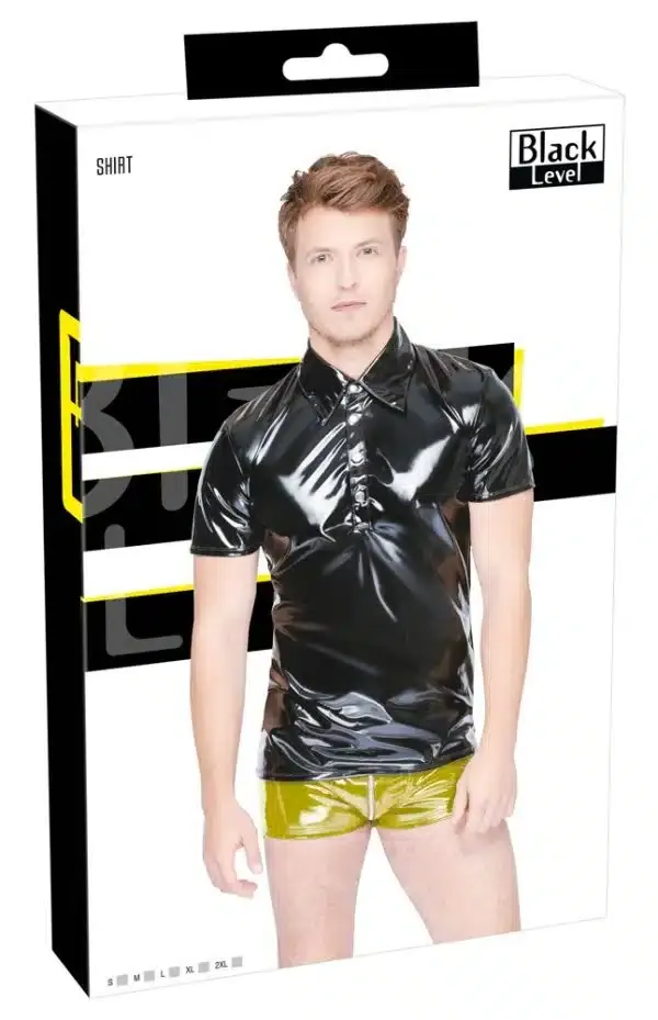 Black Level Lack-Poloshirt mit halbem Arm, Classic-Style, elastisch XL