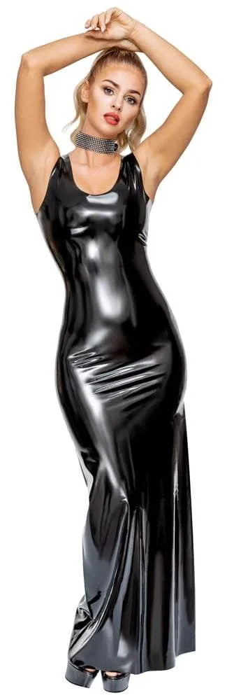 LateX Abendrobe Maxi-Länge - Tailliertes Kleid aus 0,35mm starkem Latex M