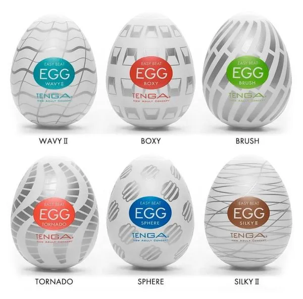 TENGA Masturbator Eggs - 6 verschiedene Reizstrukturen