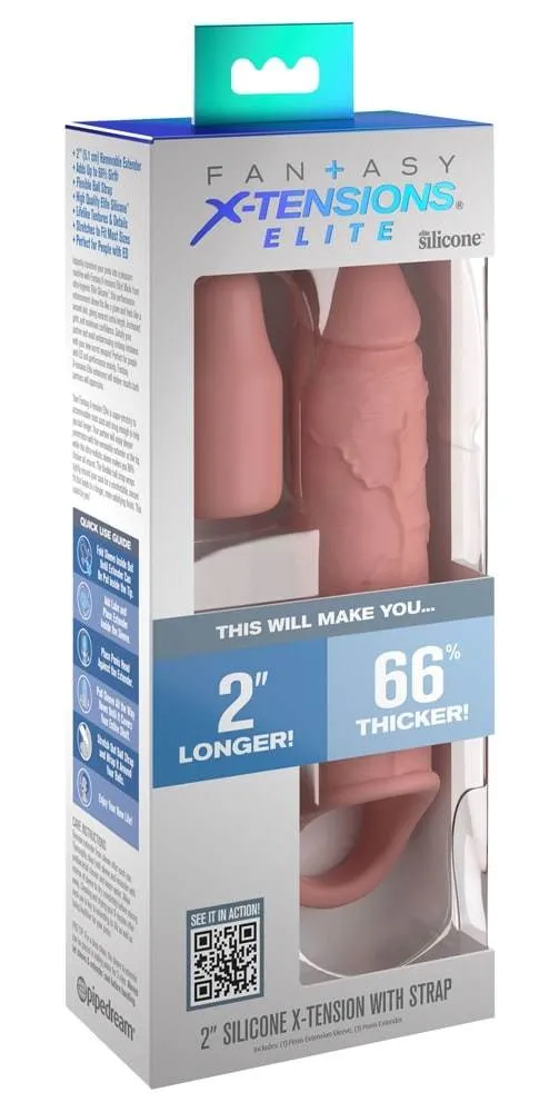 50025080000_verp Fantasy X-Tensions Elite - Penissleeve mit Hodenring, 66% mehr Umfang, 7,1 cm Verlängerung