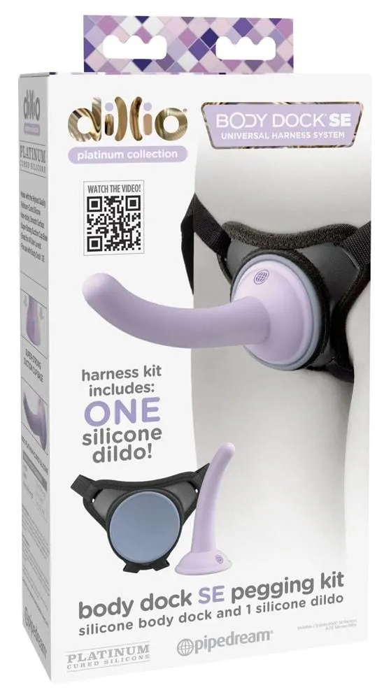 50034070000_verp Dillio Platinum Body Dock - Umschnallgurt mit Silikon-Dildo Lila/Schwarz