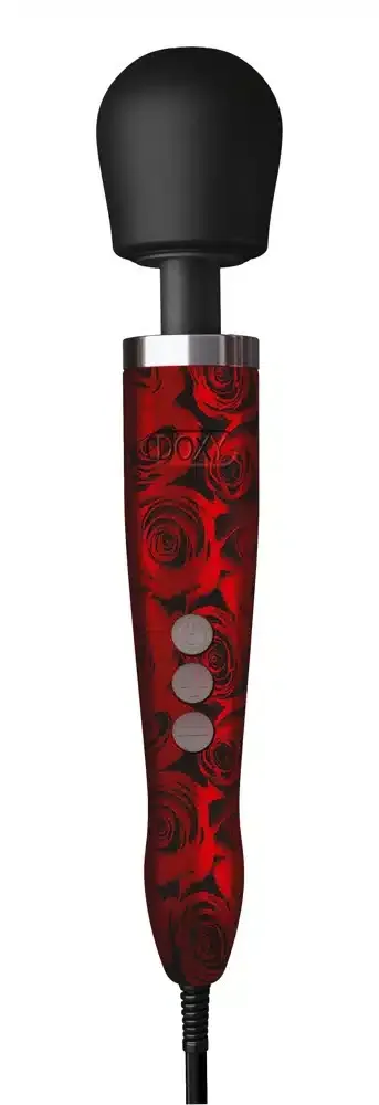 Doxy Massagestab Die Cast - Mattschwarz Gold rot