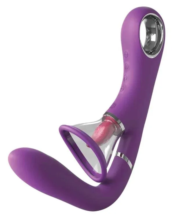 Fantasy For Her - G-Punkt-Vibrator mit Klitoris-Vibrozunge Lila/Transparent Fantasy For Her - G-Punkt-Vibrator mit Klitoris-Vibrozunge Lila/Transparent
