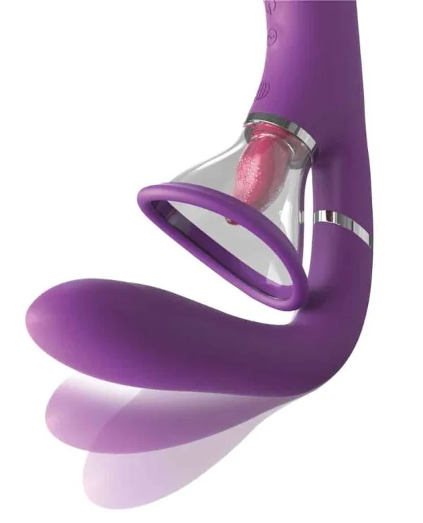 Fantasy For Her - G-Punkt-Vibrator mit Klitoris-Vibrozunge Lila/Transparent Fantasy For Her - G-Punkt-Vibrator mit Klitoris-Vibrozunge Lila/Transparent