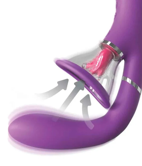 Fantasy For Her - G-Punkt-Vibrator mit Klitoris-Vibrozunge Lila/Transparent Fantasy For Her - G-Punkt-Vibrator mit Klitoris-Vibrozunge Lila/Transparent
