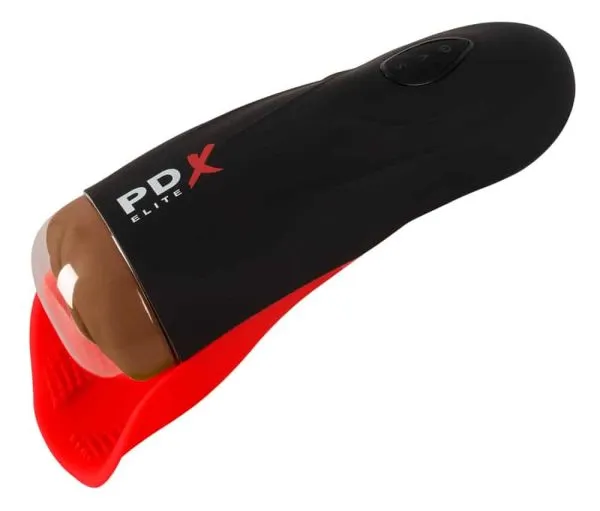 PDX Elite Masturbator - Hodenstimulator & Vibration Schwarz/Hautfarben dunkel/Rot PDX Elite Masturbator - Hodenstimulator & Vibration Schwarz/Hautfarben dunkel/Rot