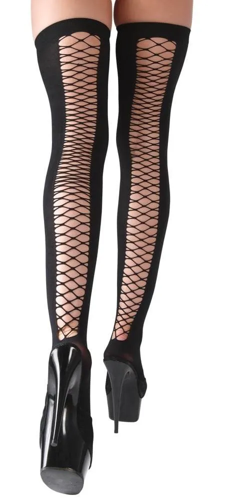Cottelli LEGWEAR Netz-Overknees mit Silikonband und Netz-Einsatz M/L Cottelli LEGWEAR Netz-Overknees mit Silikonband und Netz-Einsatz S/M – B