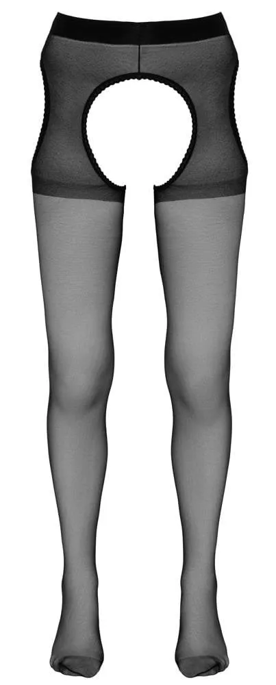 Cottelli LEGWEAR - Ouvert Strumpfhose mit Spitze L/XL Cottelli LEGWEAR - Ouvert Strumpfhose mit Spitze S/M – Hollow B