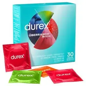 Durex Kondom-Set Überraschung 30er Erdbeere (30 Stück) Durex Kondom-Set Überraschung 30er Erdbeere (30 Stück) – A