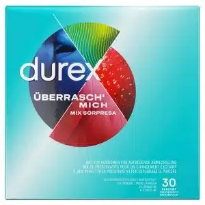 Durex Kondom-Set Überraschung 30er Erdbeere (30 Stück) Durex Kondom-Set Überraschung 30er Erdbeere (30 Stück) – Verpackung