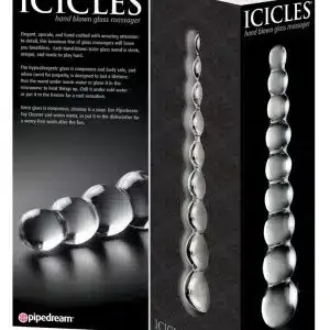 Icicles Glasdildo - Raffiniertes Kugeldesign für heiße Lust Icicles Glasdildo - Raffiniertes Kugeldesign für heiße Lust – Verpackung B