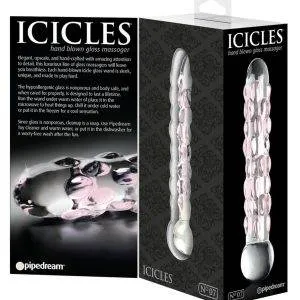 Icicles Reiznoppen Glasdildo Transparent/Rosa Icicles Reiznoppen Glasdildo Transparent/Rosa – Verpackung B