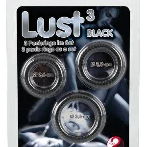 Lust 3 Penisringe Black – Verpackung
