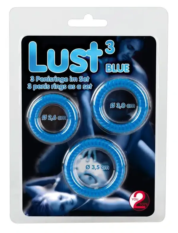 Lust 3 Penisringe Blue – Verpackung