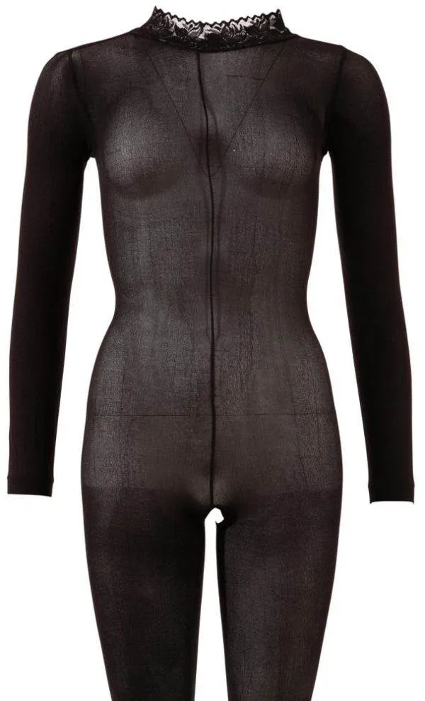 NO:XQSE Catsuit ouvert - Aufregend transparenter Langarm-Catsuit S/M NO:XQSE Catsuit ouvert - Aufregend transparenter Langarm-Catsuit S/M – Hollow A