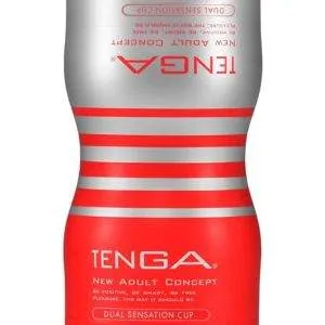 TENGA Dual Sensation Cup - Einweg-Masturbator mit 2 Öffnungen Rot/Silber TENGA Dual Sensation Cup - Einweg-Masturbator mit 2 Öffnungen Rot/Silber – A