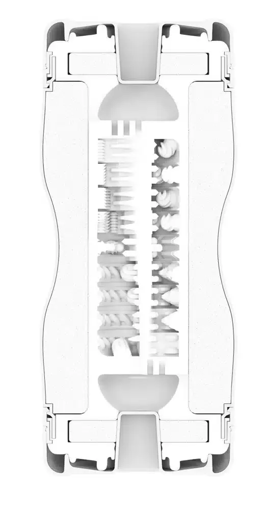 TENGA Dual Sensation Cup - Einweg-Masturbator mit 2 Öffnungen Rot/Silber – C